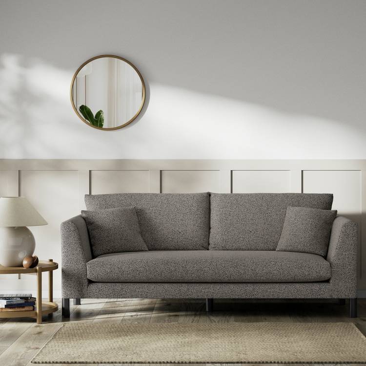 Habitat Aston Fabric 3 Seater Sofa - Charcoal - Black Leg 0