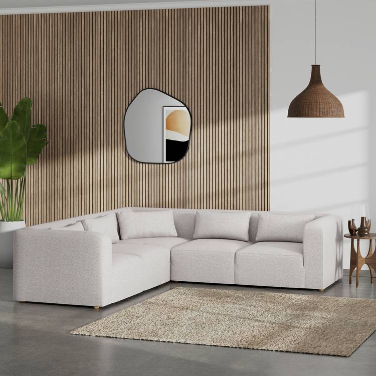 Habitat Lars Reversible Corner Sofa - Natural - Ash Leg 0