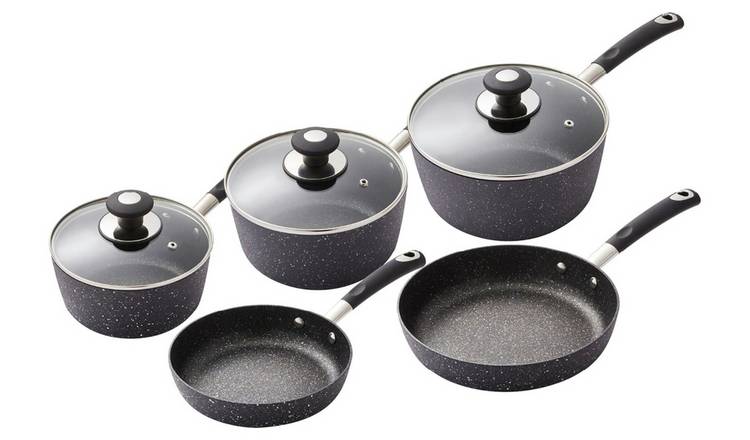 Tower Precision 5 Piece Aluminium Pan Set - Black