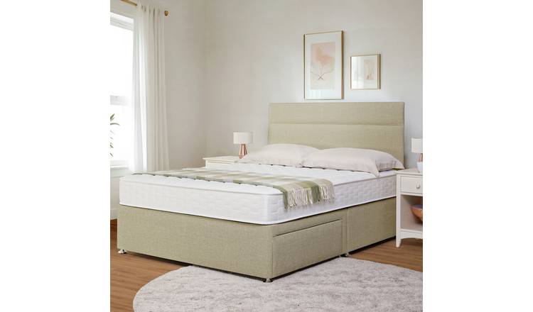 Argos Home Elmdon Kingsize 2 Drawer Divan Bed - Natural