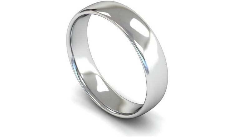 Wedfit 9ct White Gold 5mm Slight Court Wedding Band Ring - W
