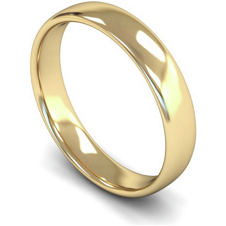 Wedfit 9ct Yellow Gold 4mm Slight Court Wedding Band Ring- X 0