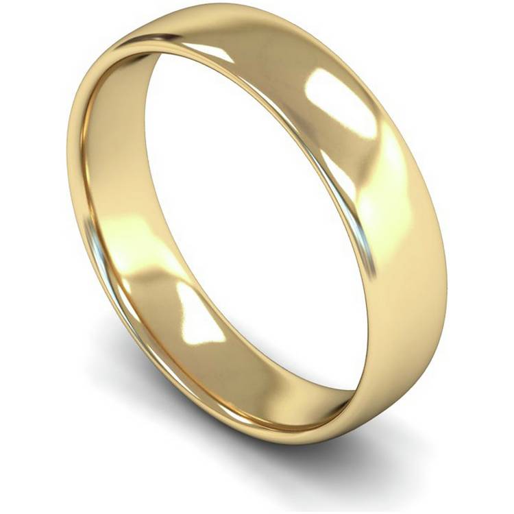 Wedfit 9ct Yellow Gold 5mm Slight Court Wedding Band Ring- Y 0