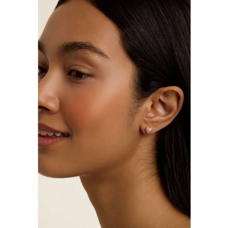 Ted Baker Gold Plated Pink Crystal Heart Stud Earrings 0