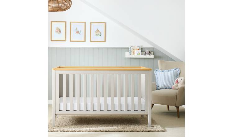 Cuggl Canterbury Nursery Cot Bed With Mattress - Grey