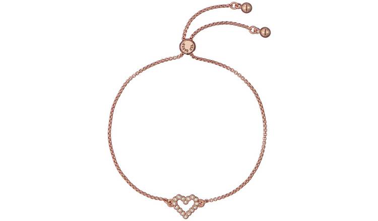 Ted Baker Rose Gold Plated Crystal Halo Heart Bracelet