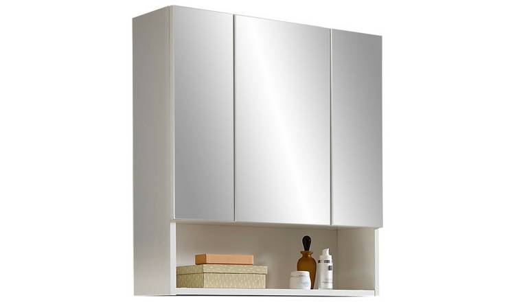 Julian Bowen Mandy 3 Door Mirrored Wall Cabinet - White