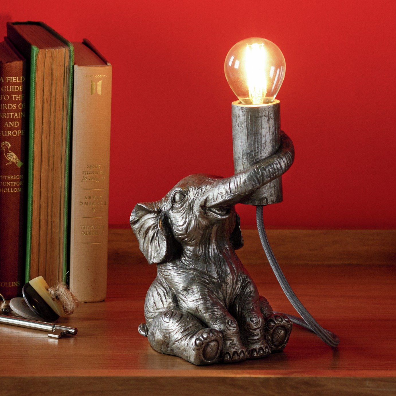 Argos Home Nelly the Elephant Table Lamp - Silver