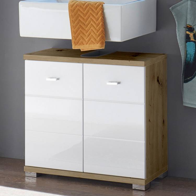 Julian Bowen Pool Under Sink Unit - White & Oak 0