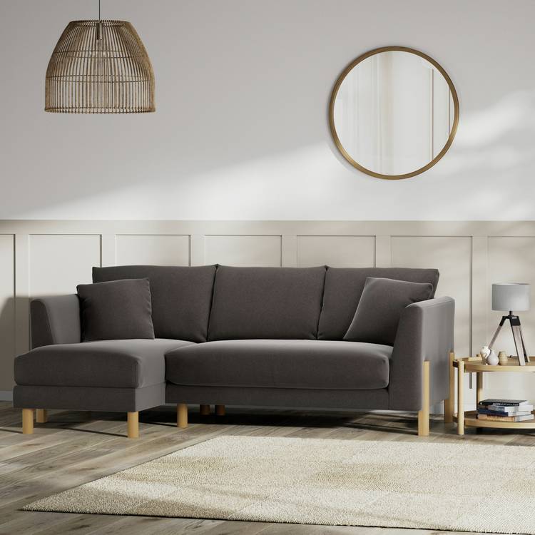 Habitat Aston Left Hand Corner Sofa - Slate Grey - Ash Leg 0