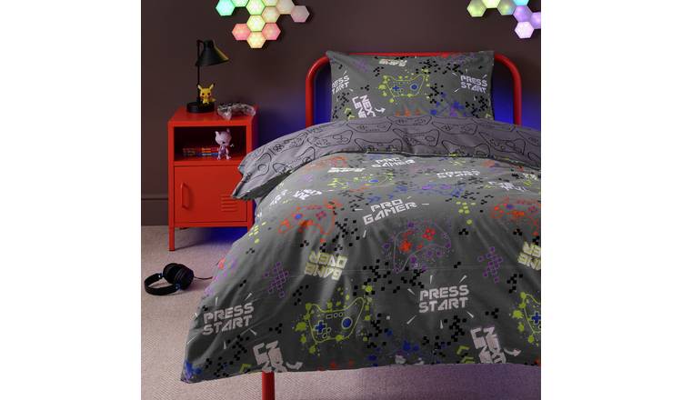 Argos Home Gaming Grey Kids Bedding Set - Single