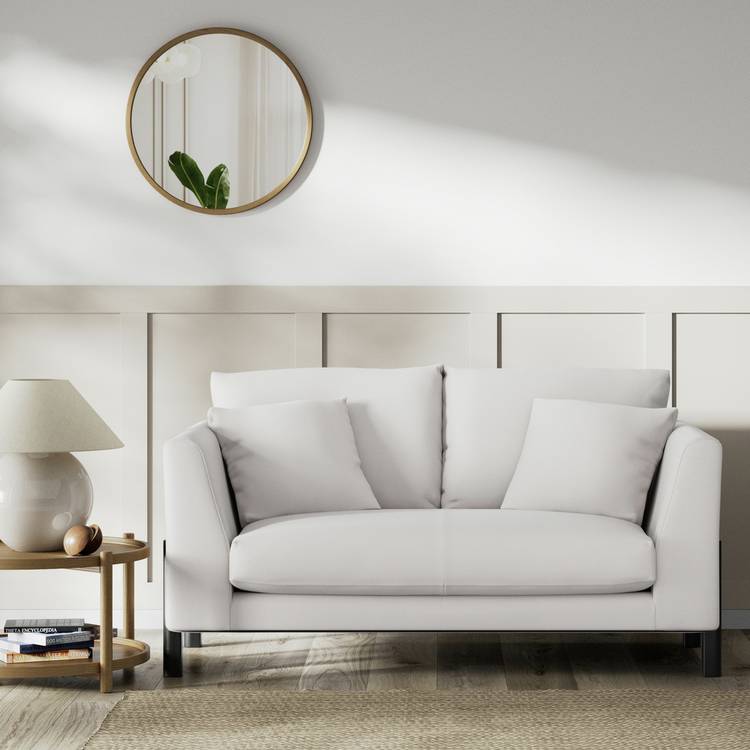Habitat Aston Fabric 2 Seater Sofa - Natural - Black Leg 0