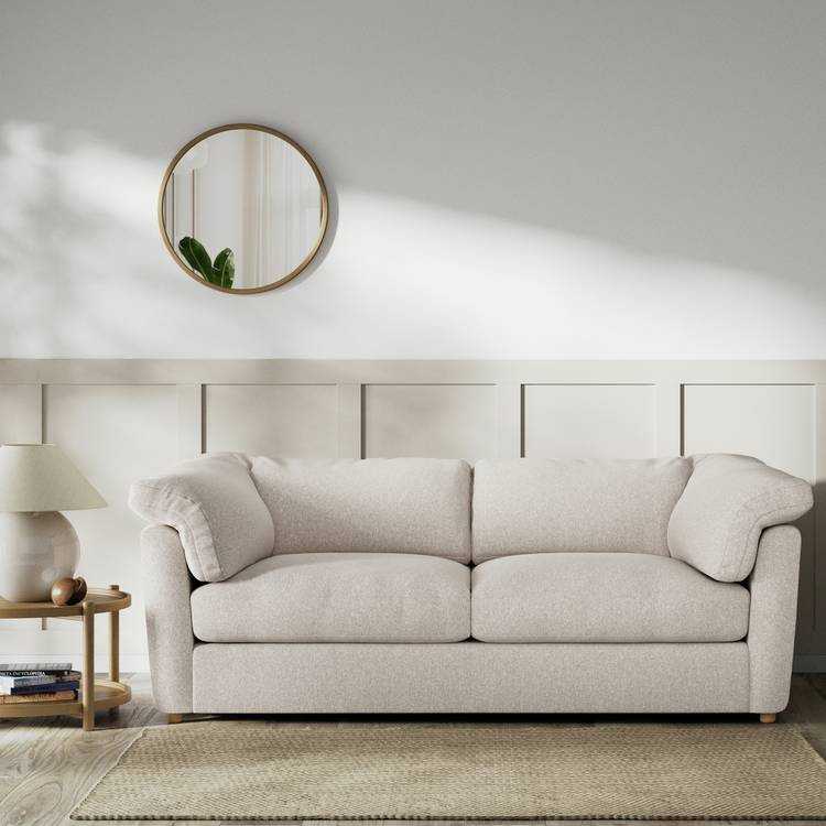 Habitat Wynn Fabric 3 Seater Sofa - Natural - Ash Leg 0
