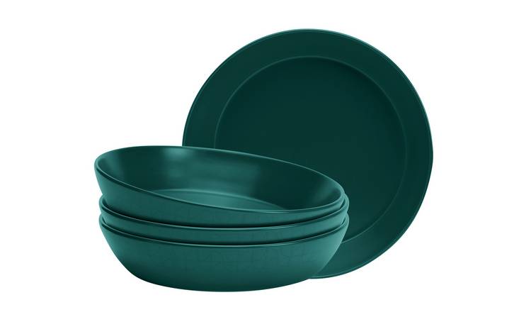 Argos Home Geo 4 Piece Stoneware Pasta Bowl - Teal