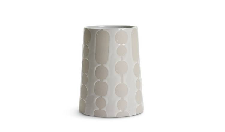 Habitat Cascais Geometric Ceramic Vase - Grey