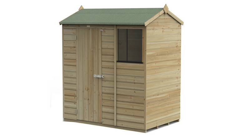 Forest Beckwood Shiplap 1 Window Reverse Apex Shed - 6 x 4ft