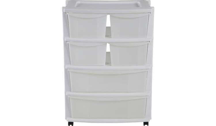 Buy Argos Home 6 Drawer White Plastic Wide Tower Storage Unit