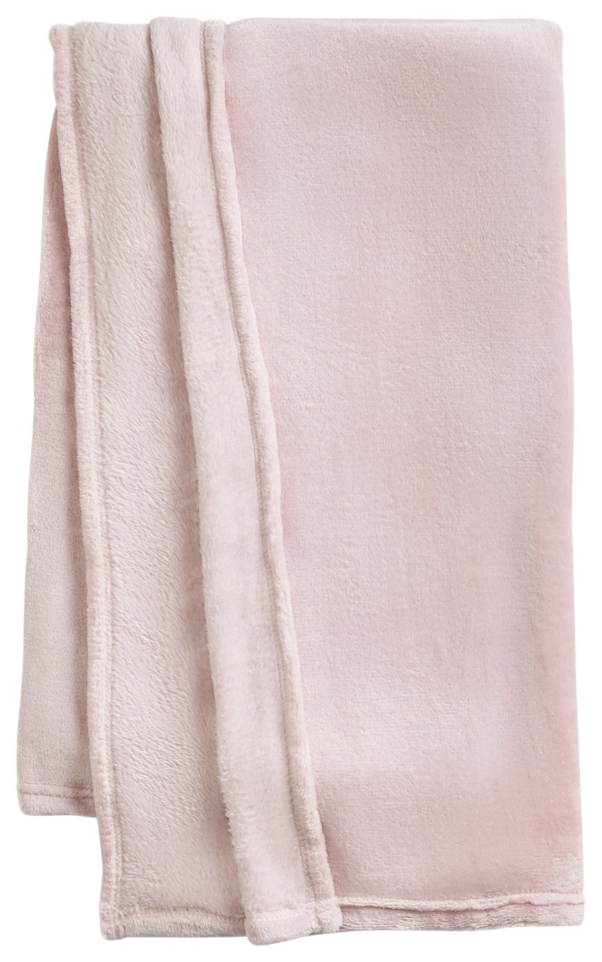 Argos Home Super Soft Fleece Throw - 125x150cm - Blush Pink