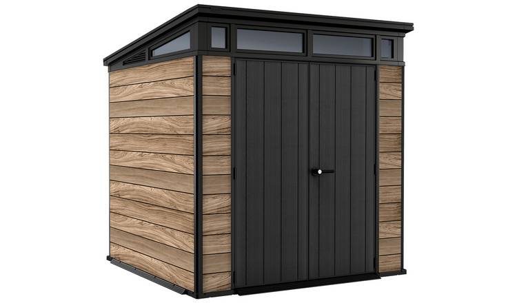 Keter Signature Plastic Oak Pent Shed -  7 x7ft