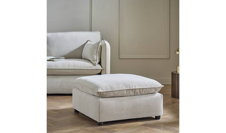 Habitat Willow Fabric Footstool - Natural