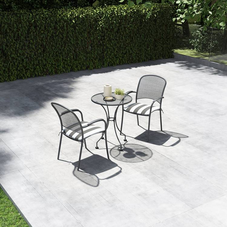 Pacific Carlo 2 Seater Metal Garden Bistro Set with Cushions 0