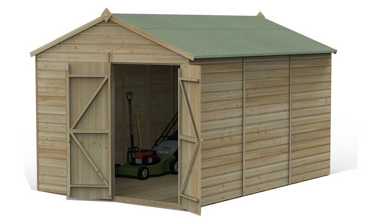 Forest Beckwood Shiplap Windowless Apex Shed - 8 x 12ft