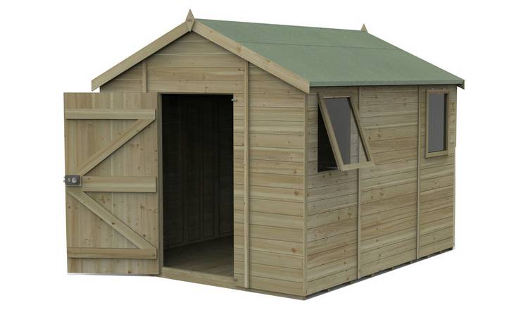 Forest Timberdale 2 Clear Windows Apex Shed - 10 x 8ft