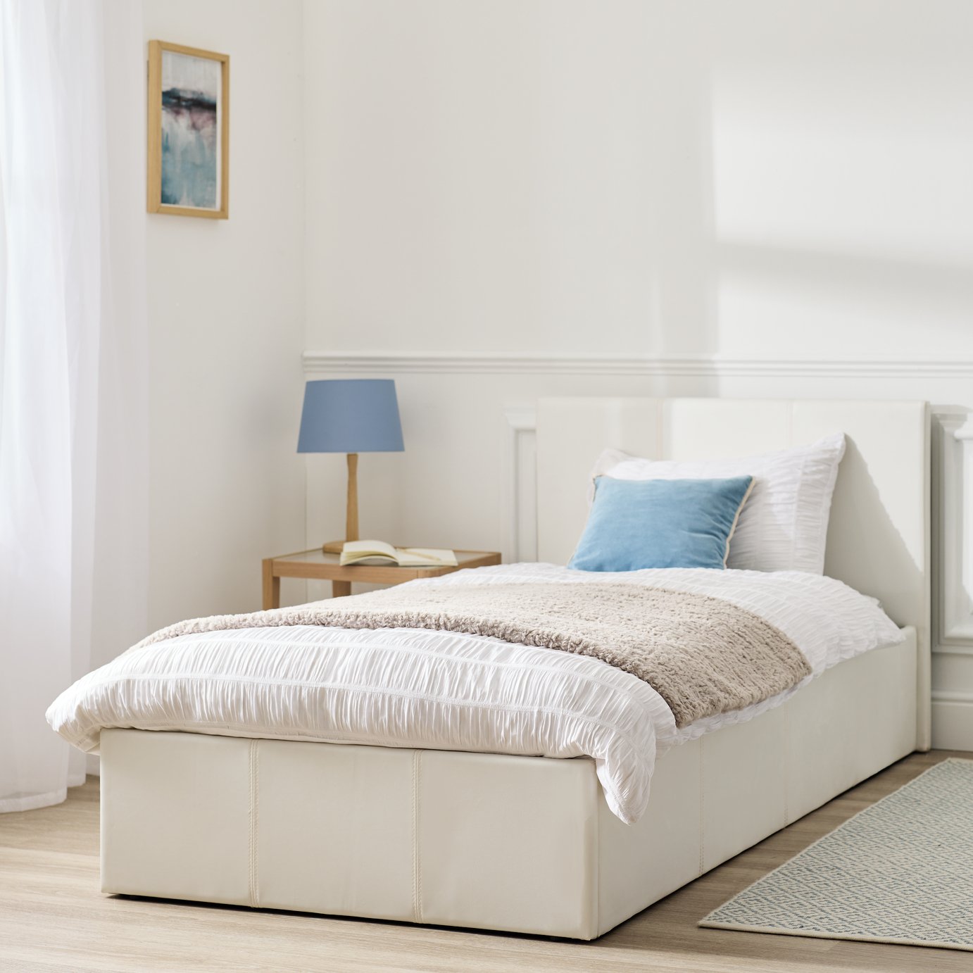 Argos Home Lavendon Single End Lift Ottoman Bed - White