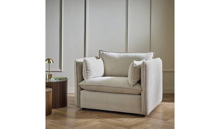Habitat Willow Fabric Cuddle Chair - Natural