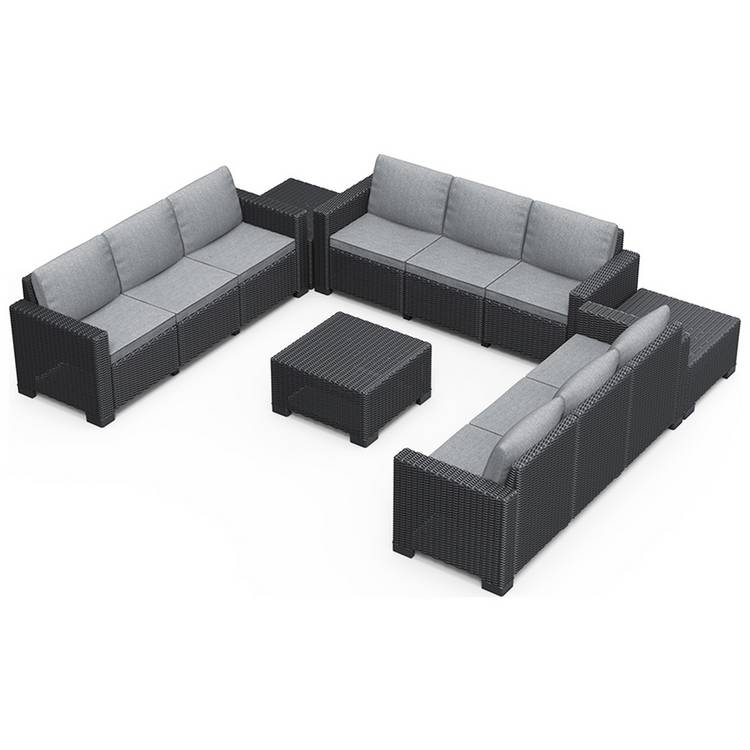 Keter California 9 Seater Garden Corner Sofa Set - Grey 0