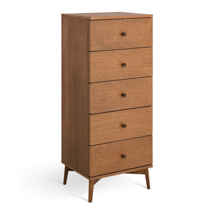 Habitat Kirk 5 Drawer Tallboy - Walnut 0