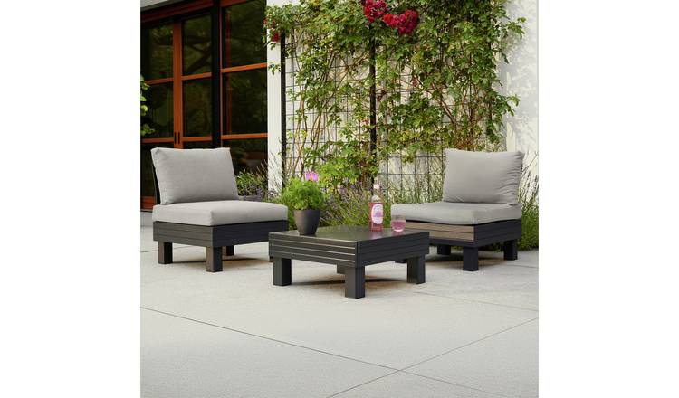 Keter Elements 2 Seater Plastic Garden Bistro Set - Grey
