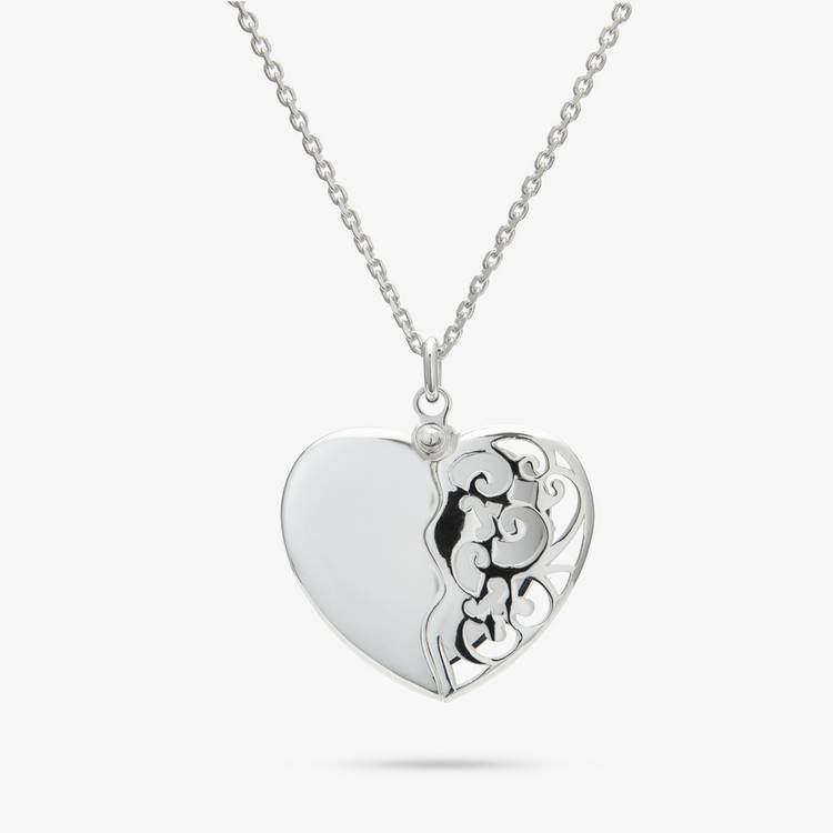 Revere Opening Heart Padlock Pendant Necklace 0