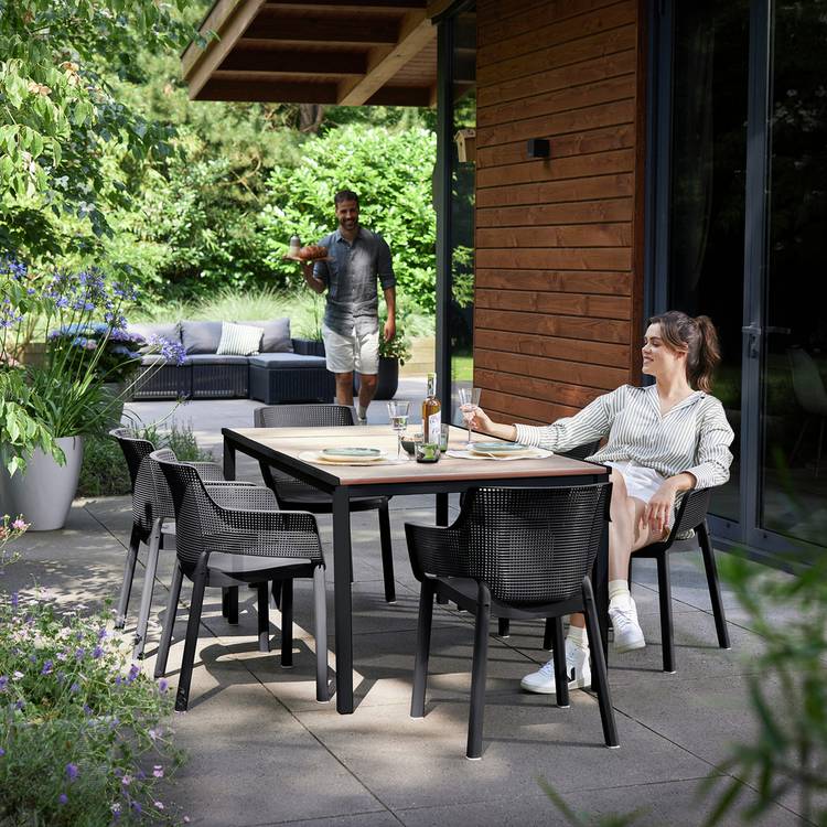Keter 6 Seater Plastic Patio Set -  Black 0
