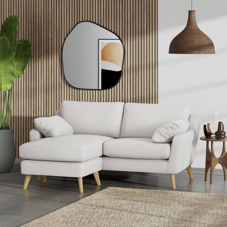 Habitat Ivor Left Hand Corner Sofa - Natural - Ash Leg 0