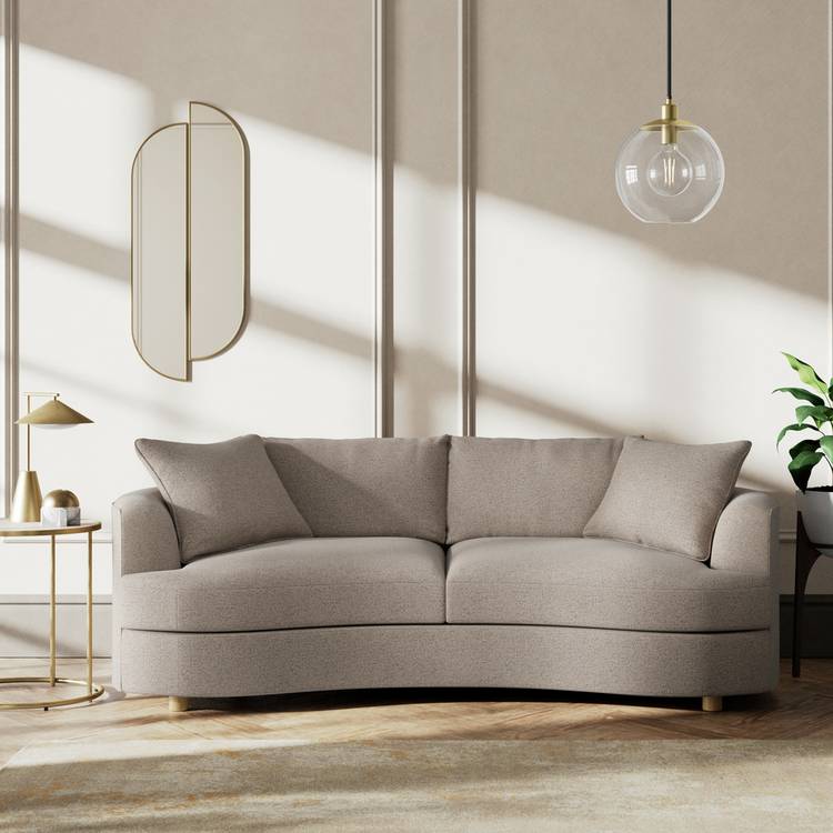Habitat Sacha Fabric 3 Seater Sofa - Mocha - Ash Leg 0