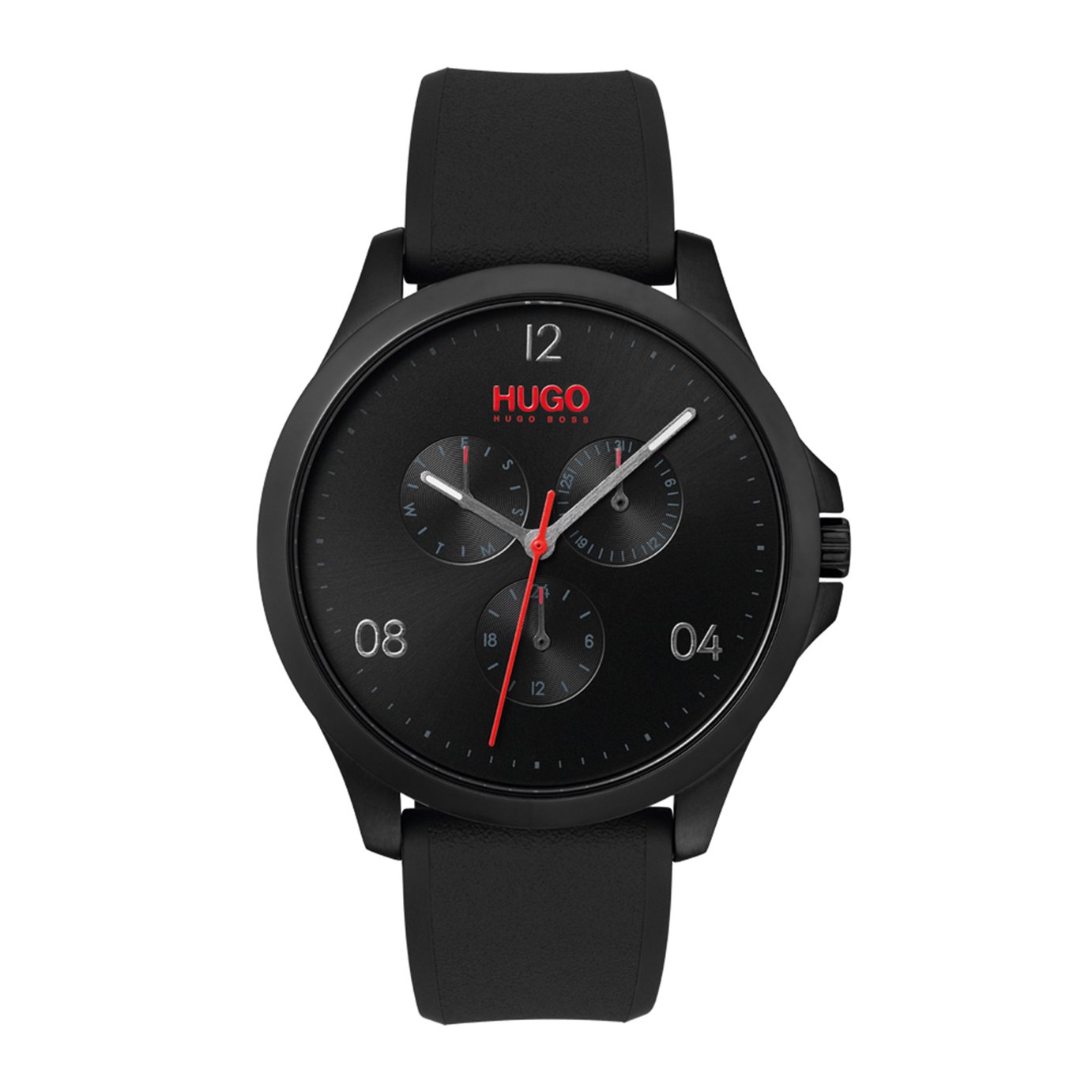 HUGO Men's Chronograph Black Silicone Strap Watch