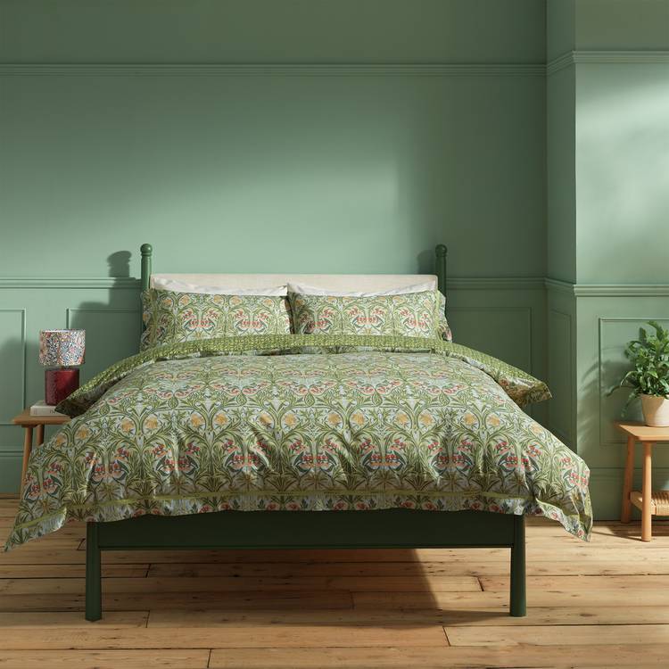 Habitat x Morris & Co. Bluebell Green Bedding Set - Single 0