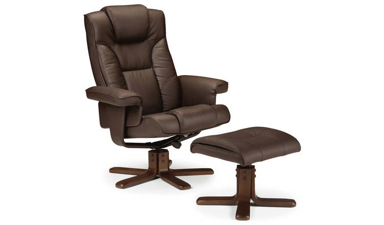 Julian Bowen Malmo Recliner Chair & Footstool - Brown 