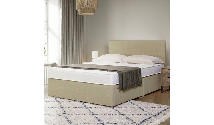 Argos Home Elmdon Memory Double 2 Drawer Divan Bed - Natural