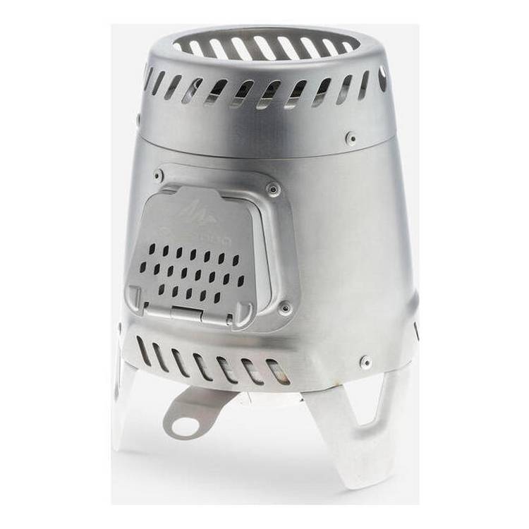 Decathlon Wood-Burning Stainless Steel Camping Stove - Grey 0