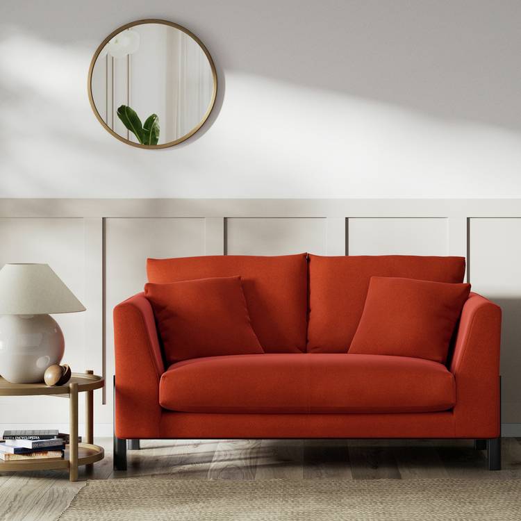 Habitat Aston Velvet 2 Seater Sofa - Burnt Orange -Black Leg 0