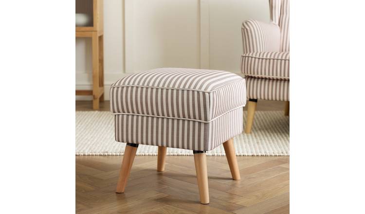Habitat Callie Fabric Footstool - Natural Stripe