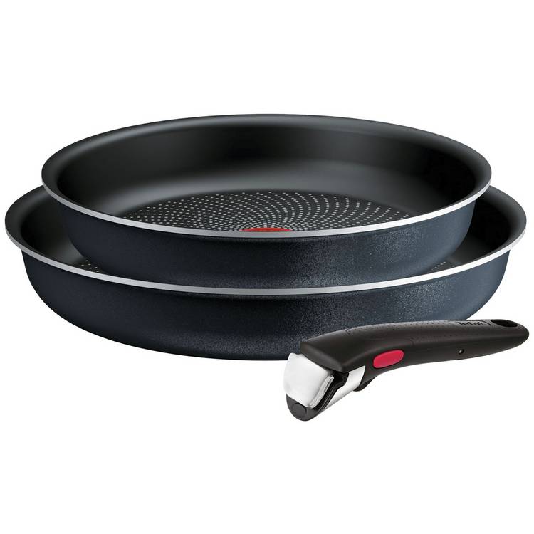 Tefal So Light 3 Piece Aluminium Frying Pan Set - Black 0
