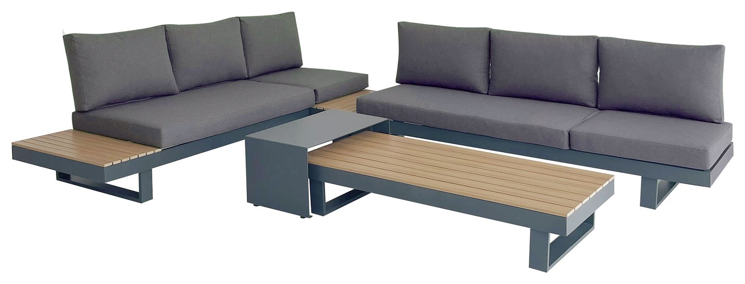 Norfolk Leisure Easton 6 Seater Metal Garden Corner Sofa Set