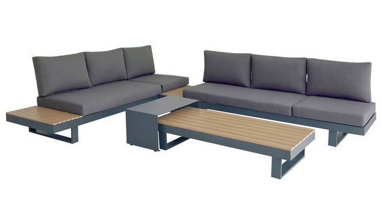 Norfolk Leisure Easton 6 Seater Metal Garden Corner Sofa Set