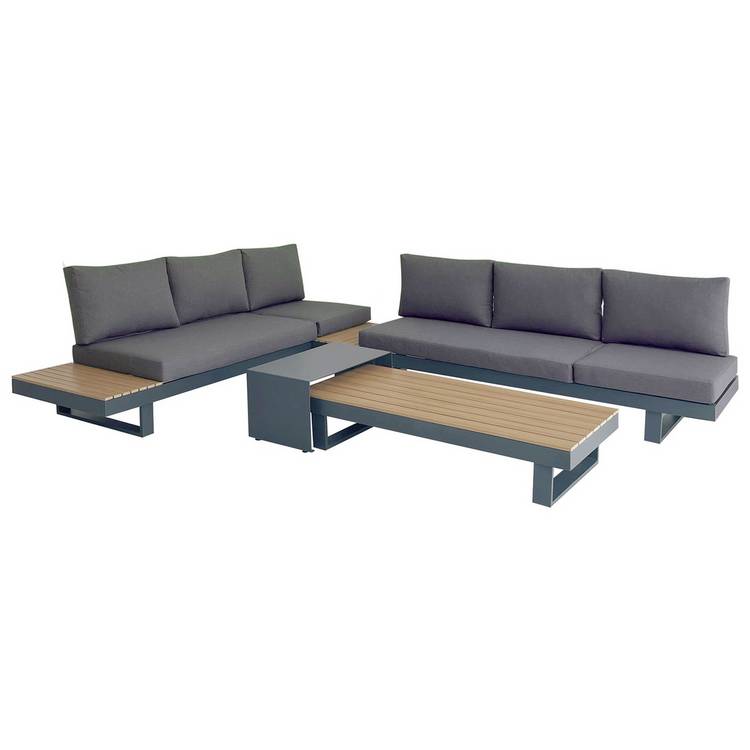 Norfolk Leisure Easton 6 Seater Metal Garden Corner Sofa Set 0