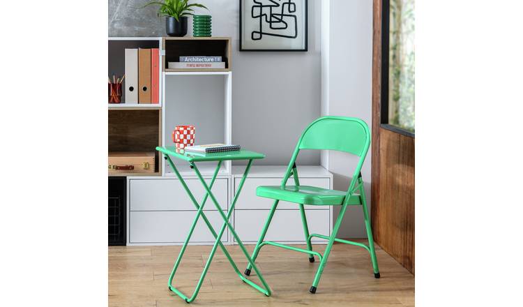 Habitat Airo Metal Folding Side Table - Green