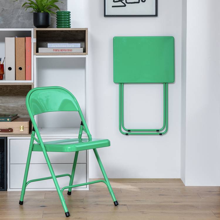 Habitat Airo Metal Folding Side Table - Green 0
