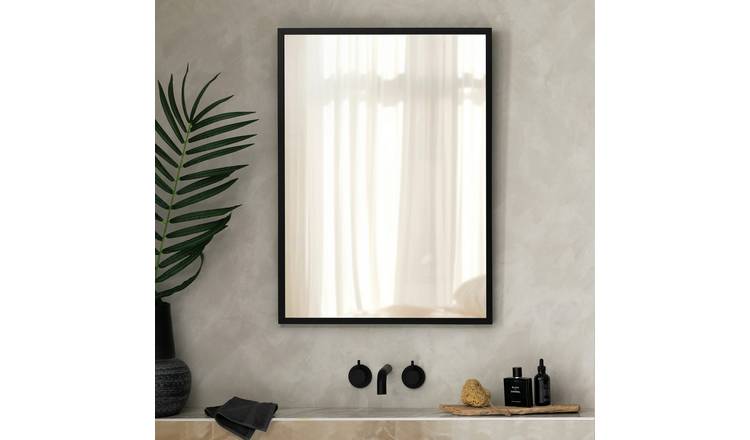 Home Essentials Black Wall Mirror - 90x65cm